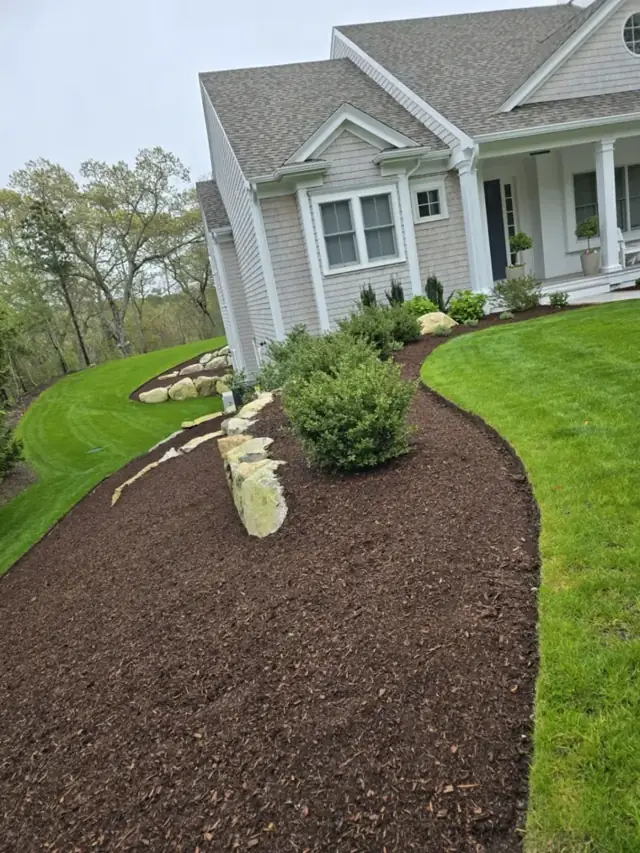 Front garden bed with plantings