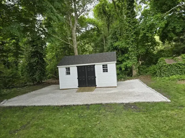 Shed on a new concrete pad